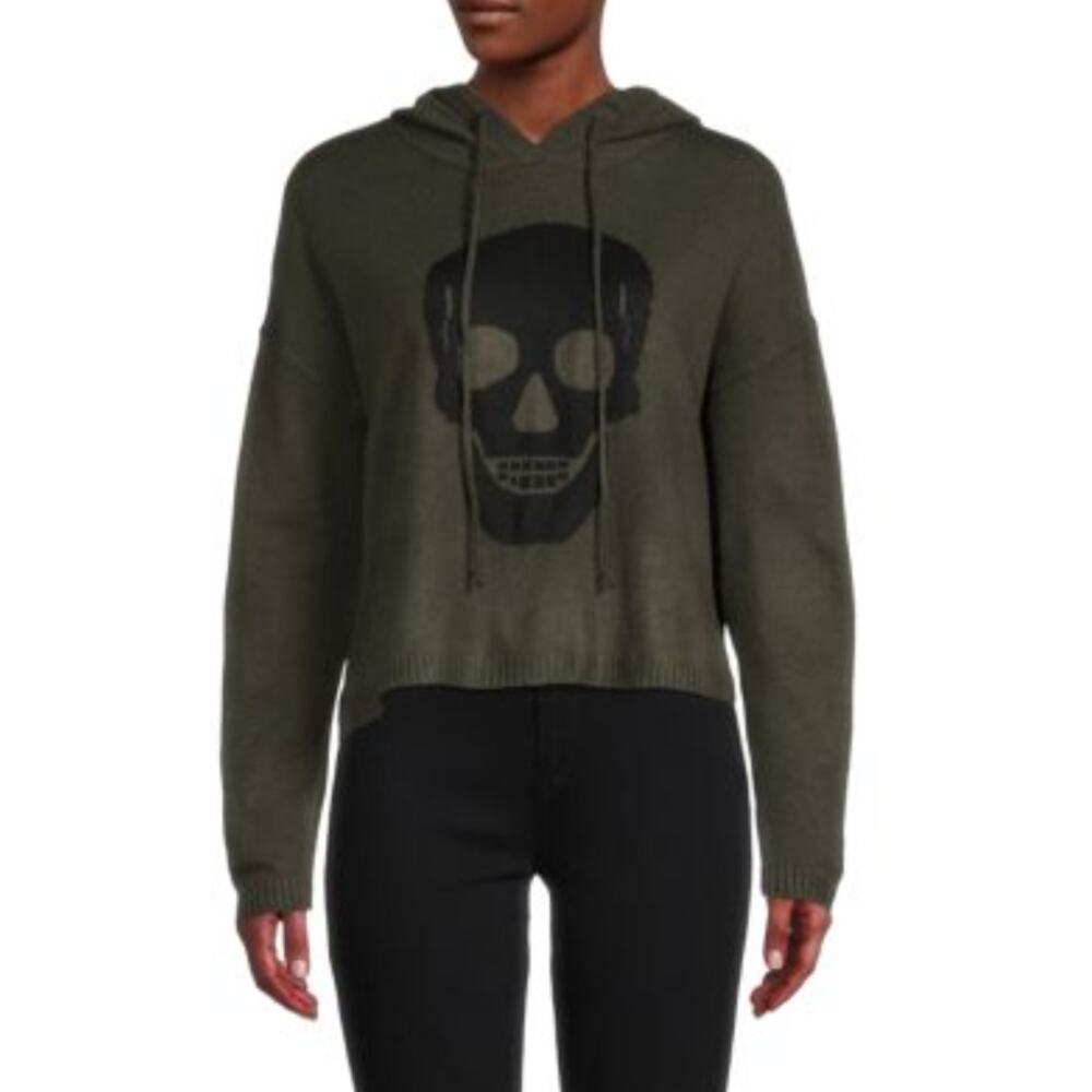 EUC Theo & Spence Skull Knit Hoodie - Large